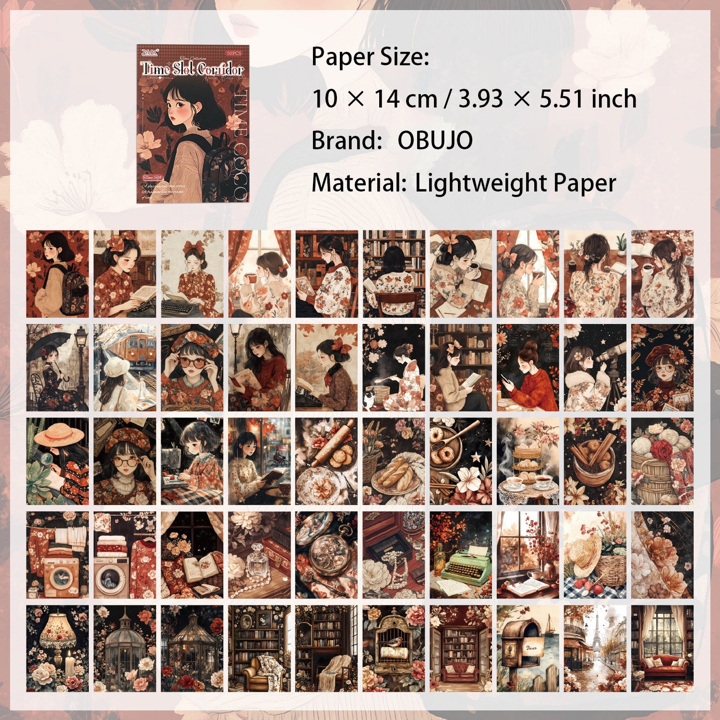 50 Sheets Classic Girl Journal Paper SXHL