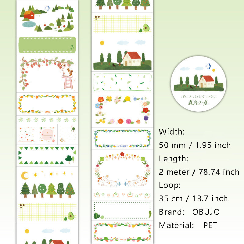 1 Roll Planner Journal Frame PET Stickers Tape HYXJ