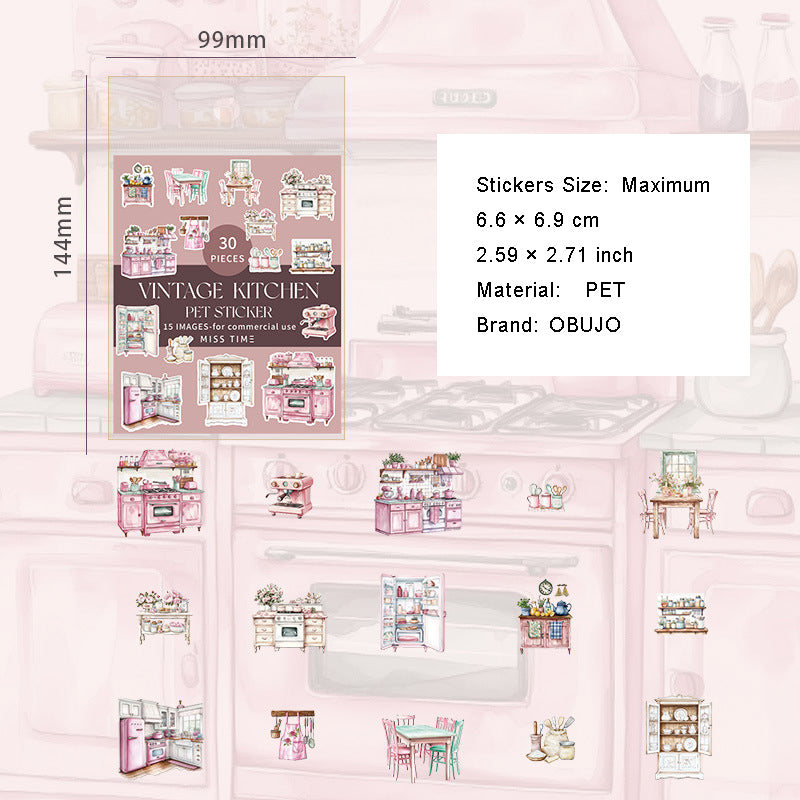 30 Pcs Home Household PET Stickers SGYJ