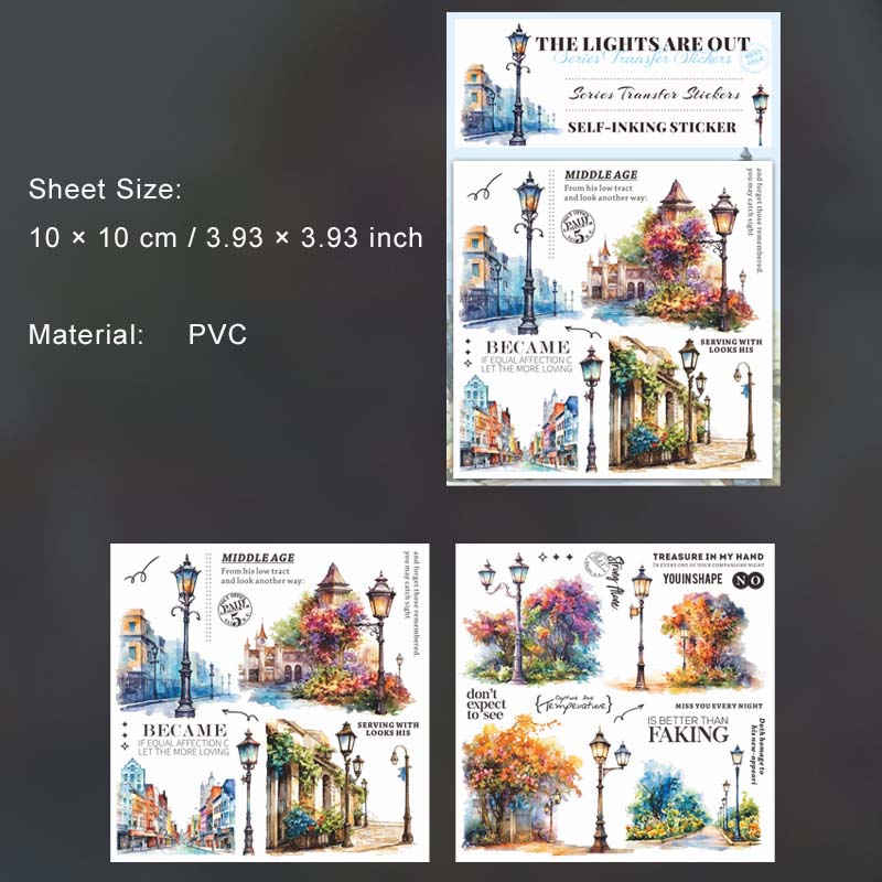 2 Sheets Street Landscape Transfer Stickers DHLSTX