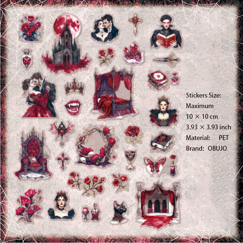 30 Pcs Dark Gothic PET Stickers YSJL