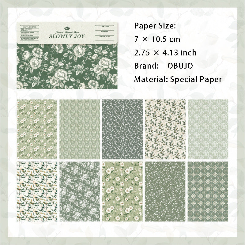 40 Sheets Vintage Floral Scrapbook Paper MMDHX