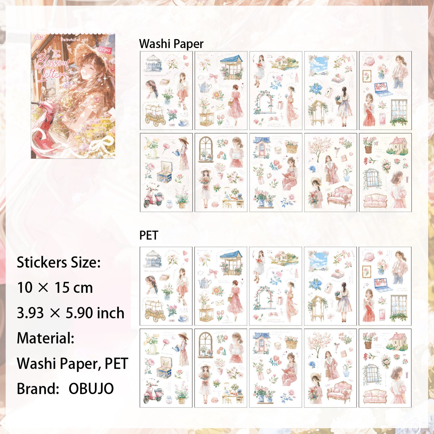 20 Sheets Girl Lifestyle Stickers Book YHMYJ