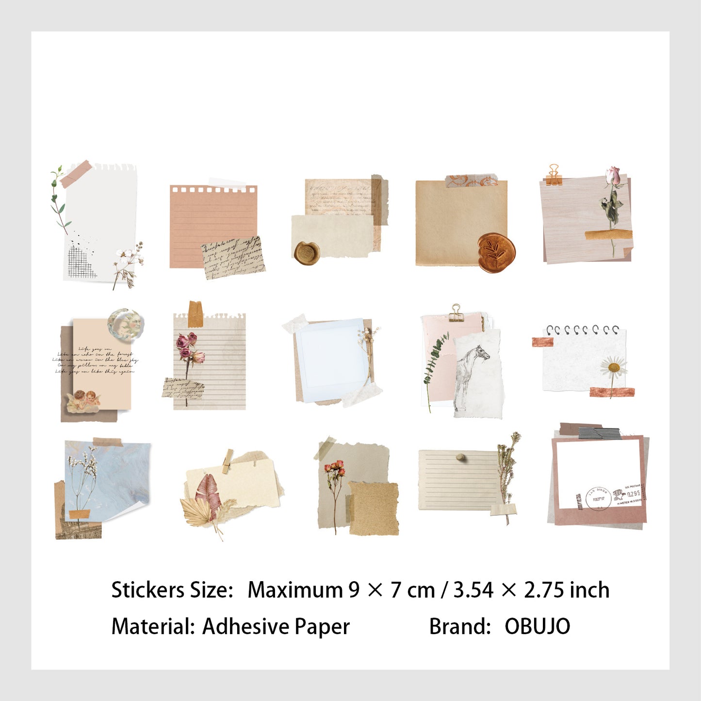 30 Pcs Vintage Plant Collage Stickers YCXL