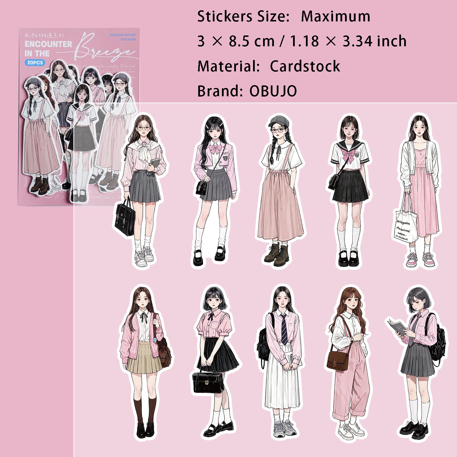 20 Pcs Fashion Girl Boy Stickers FZXY