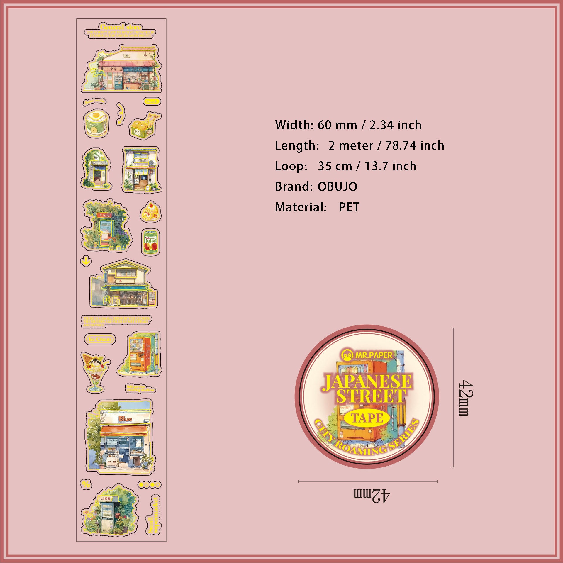 1 Roll Gold Foil Travel Theme PET Stickers Tape CSMYJ