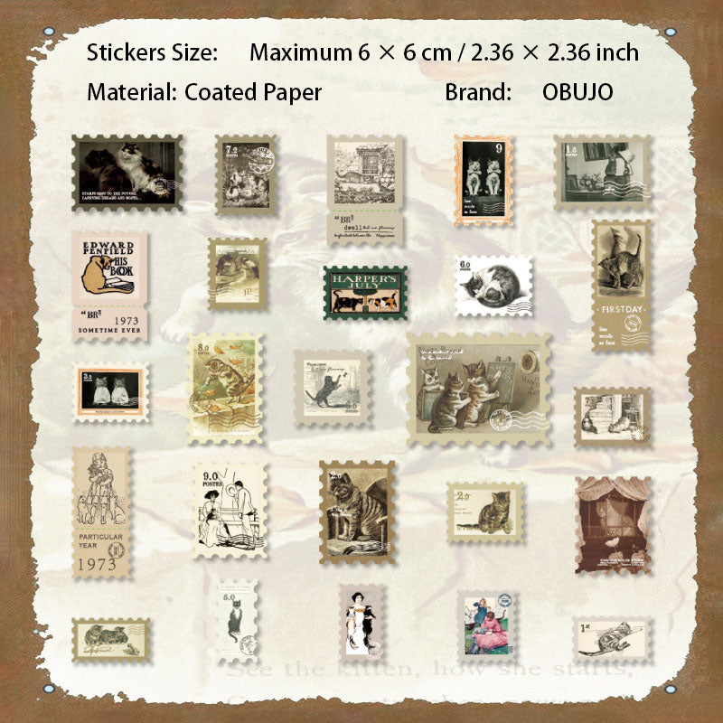 50 Pcs Fantasy Postage Stamp Stickers JYKXQ