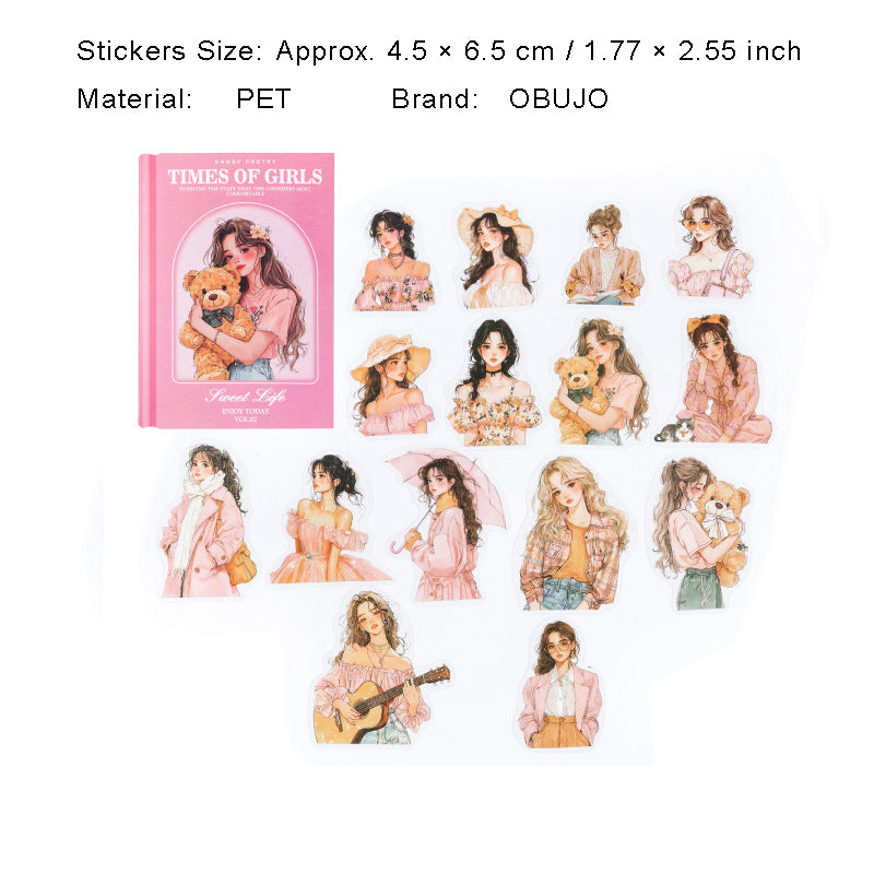 30 Pcs Lifestyle Girl PET Stickers NLSD