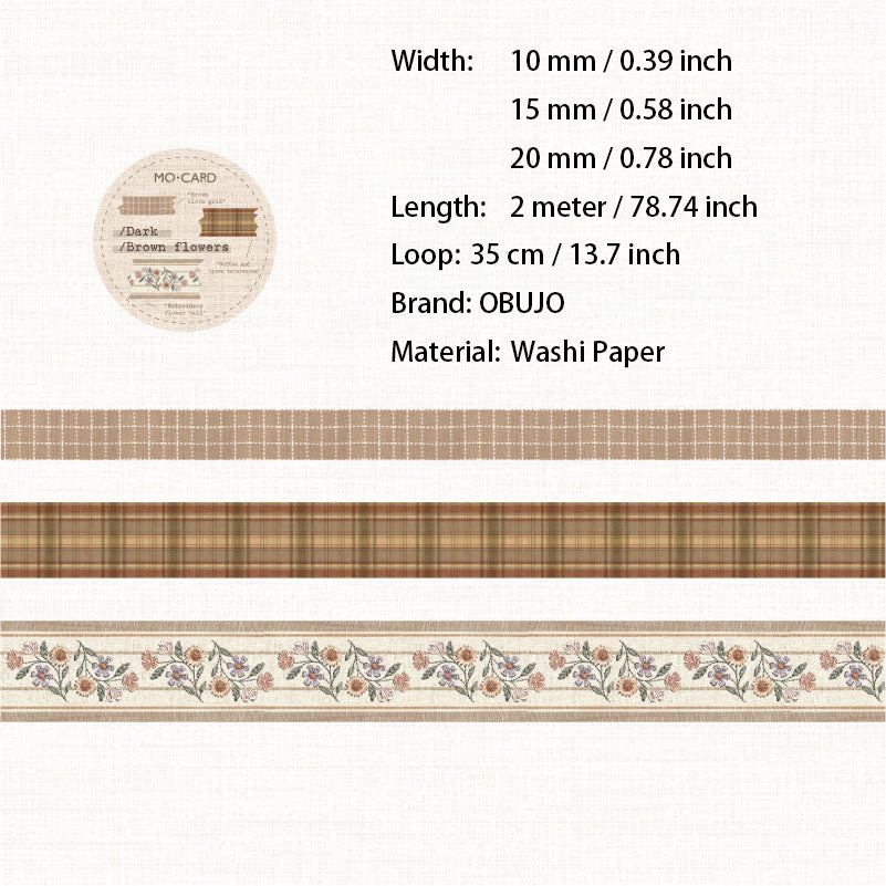 3 Rolls Vitnage Grid Washi Tapes Set SZBY