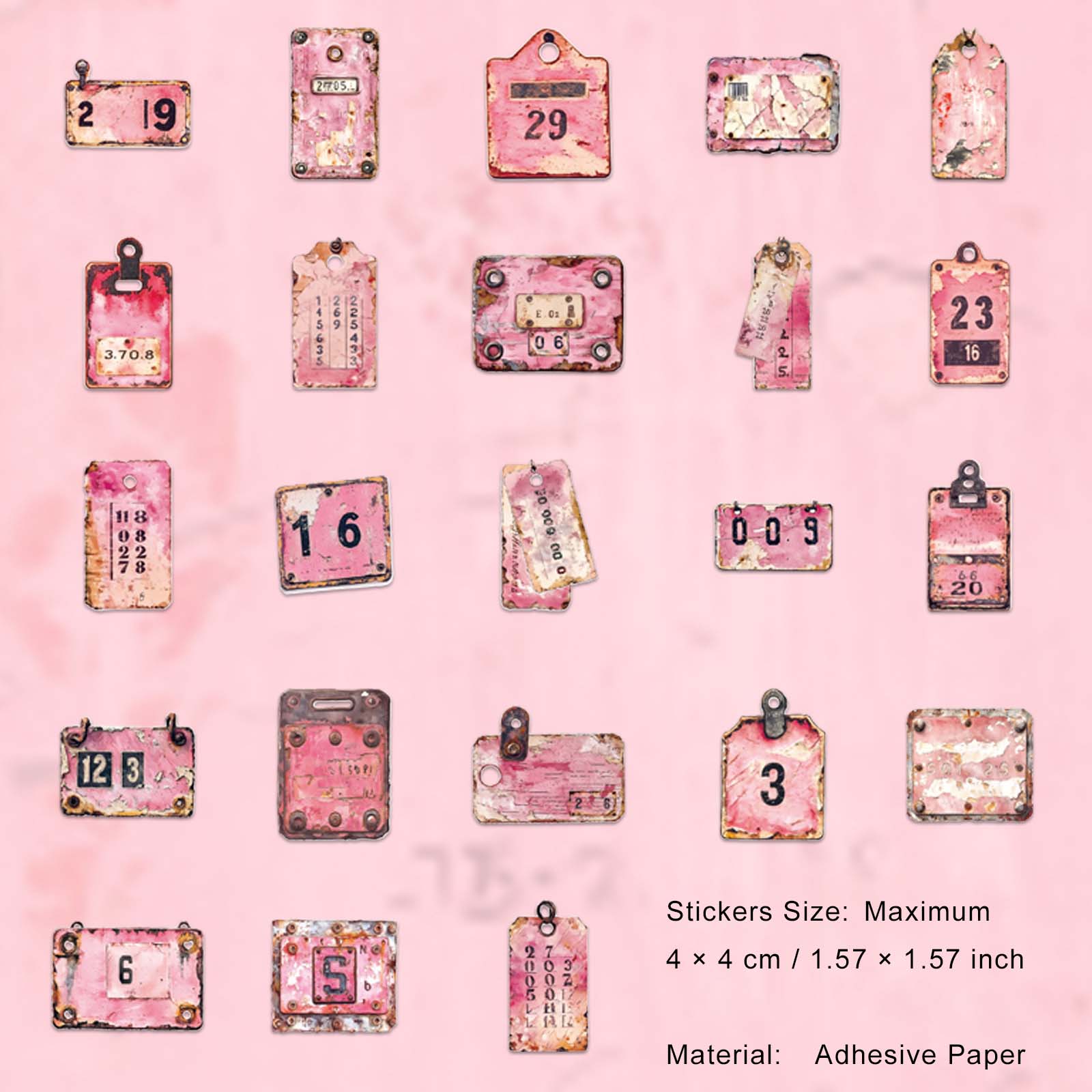 46 Pcs Vintage Lable Stickers JJSMM