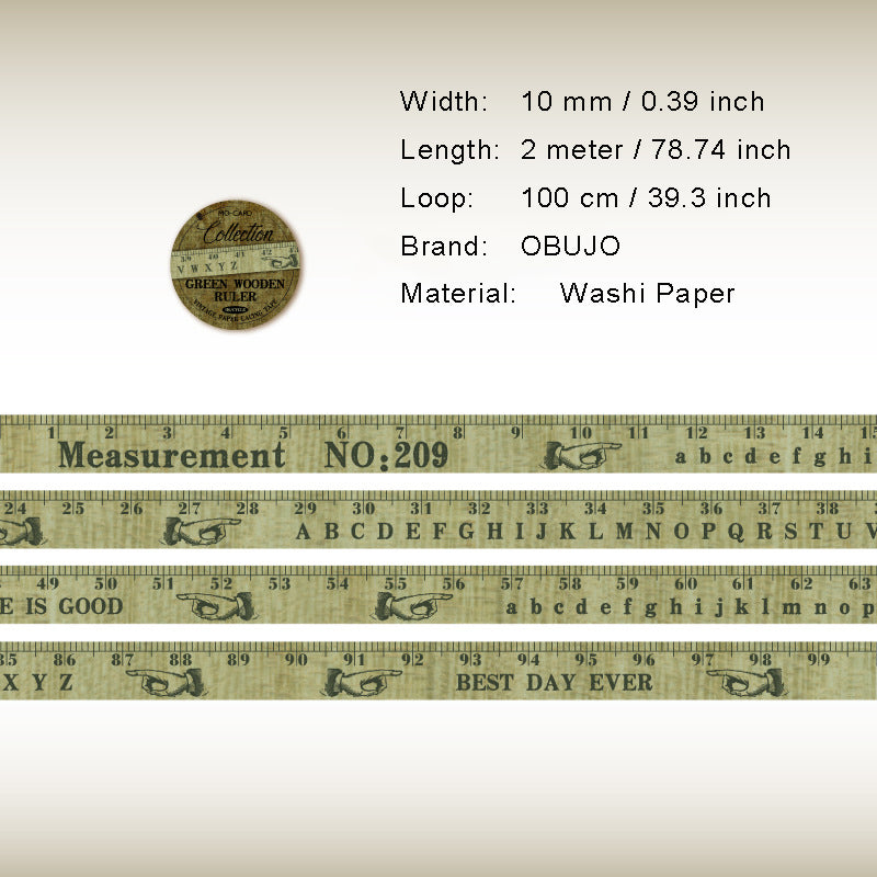 1 Roll Ruler Washi Tape JCSC