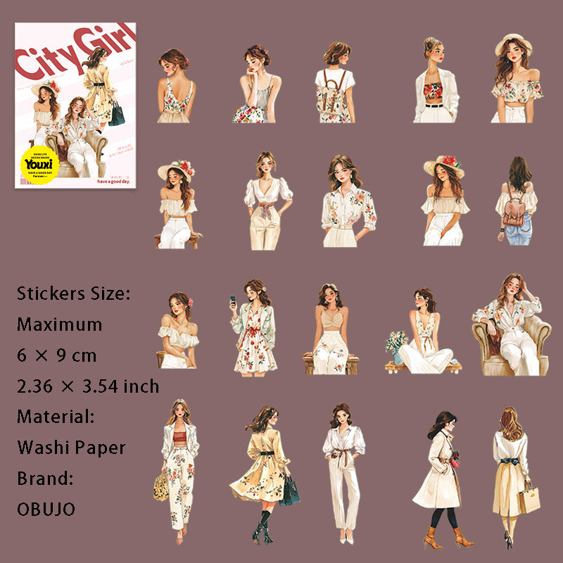 20 Pcs Urban Girl Stickers DSNH