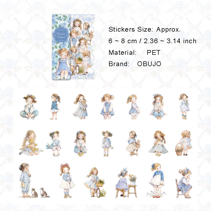 40 Pcs Childhood Kids PET Stickers WWBW