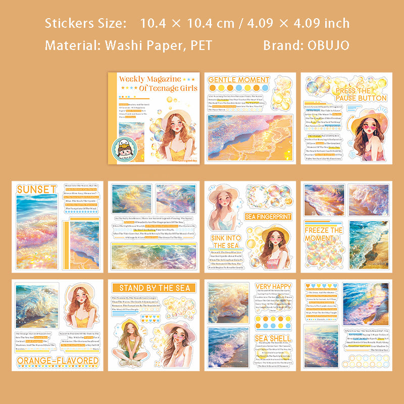 20 Sheets Summer Sea Stickers Book KHJH