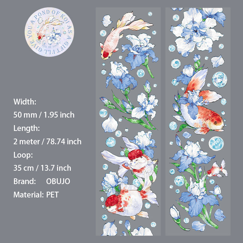 1 Roll Lucky Koi Fish PET Tape ZNYCJL