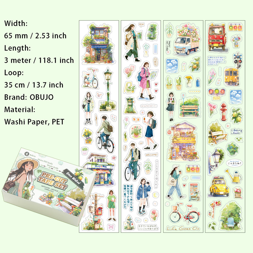 4 Rolls Lifestyle Stickers Tape Set JXSG
