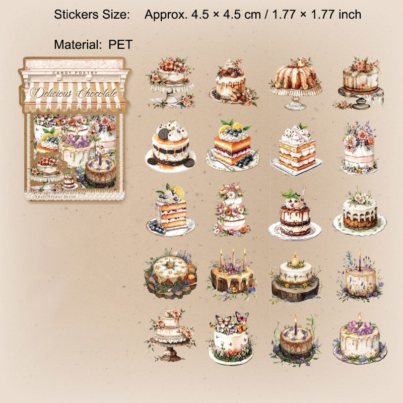 40 Pcs Crean Dessert PET Stickers TMHY