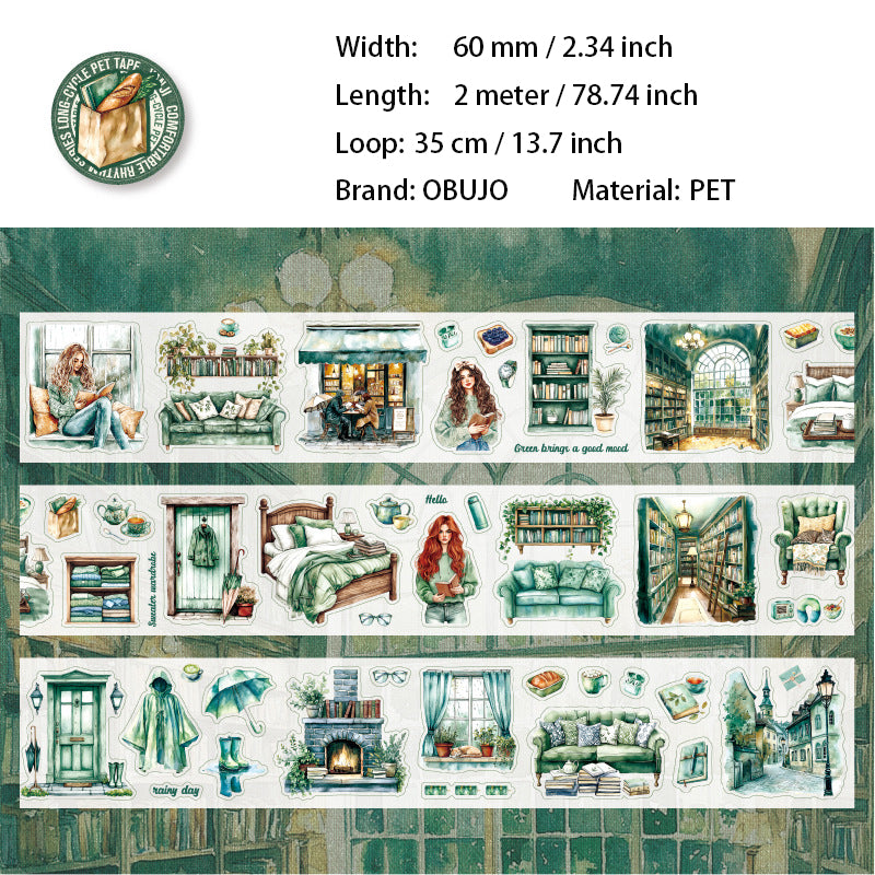 1 Roll Cozy Life PET Stickers Tape SSDJZ