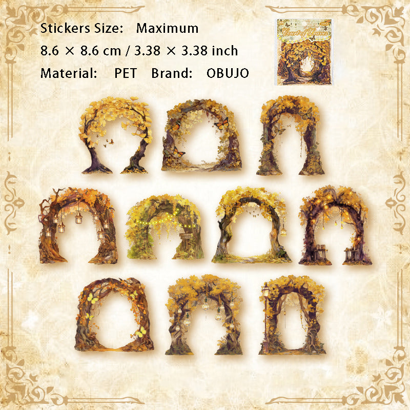 10 Pcs Tree Window PET Stickers YYZT