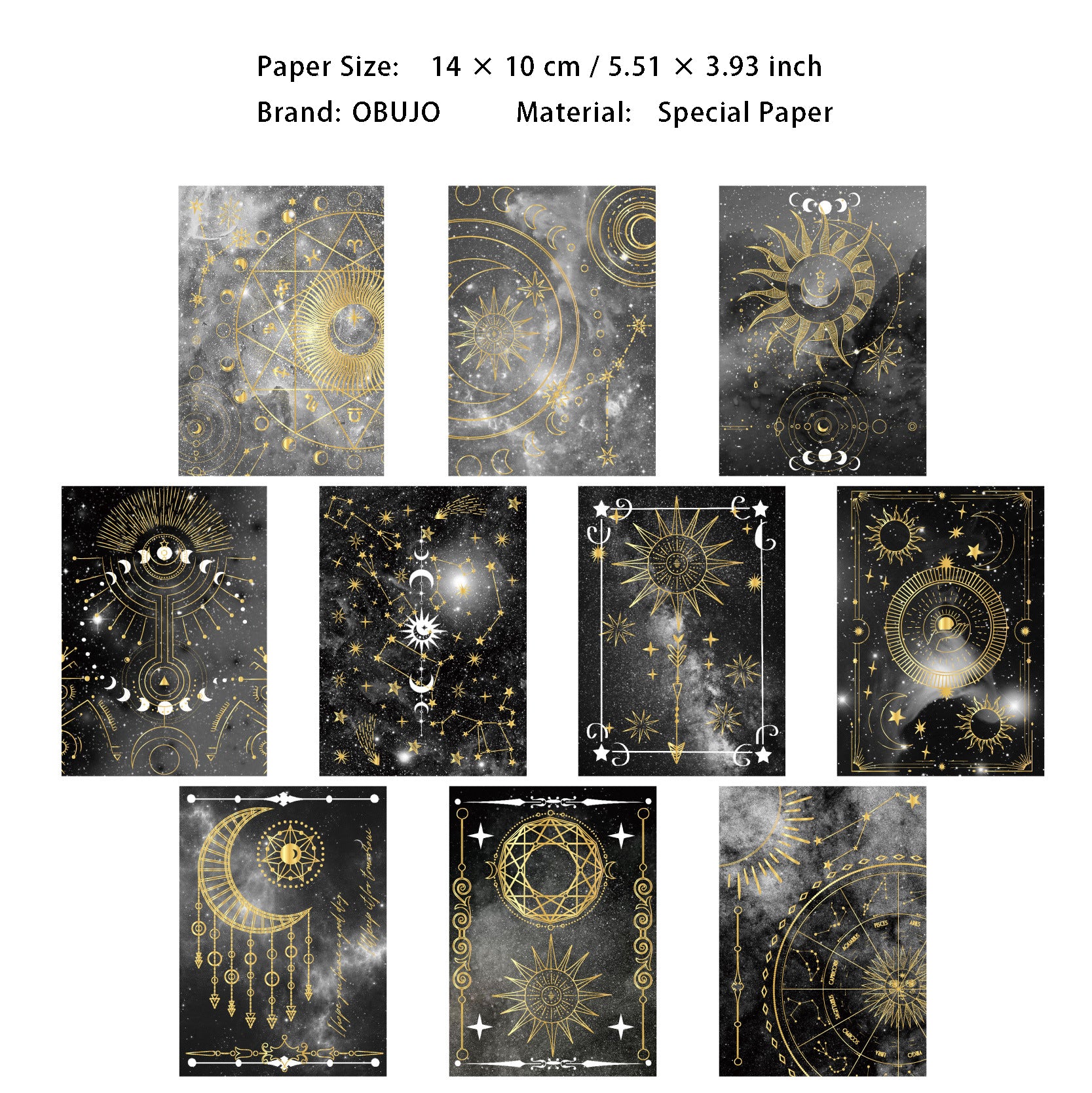 10 Pcs Astrology Theme Journal Paper XQMQ