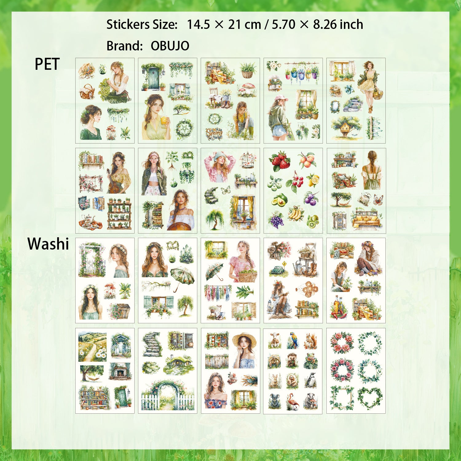 20 Sheets Girl Lifestyle Stickers Book MYXF