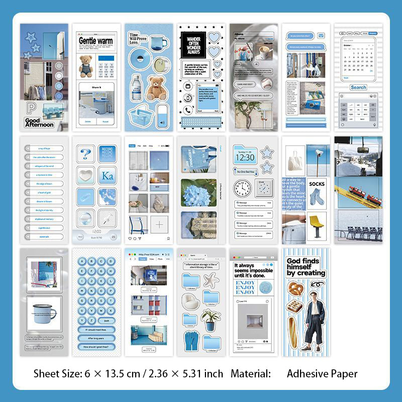 20 Sheets Aesthetic Journal Stickers Book RCFX