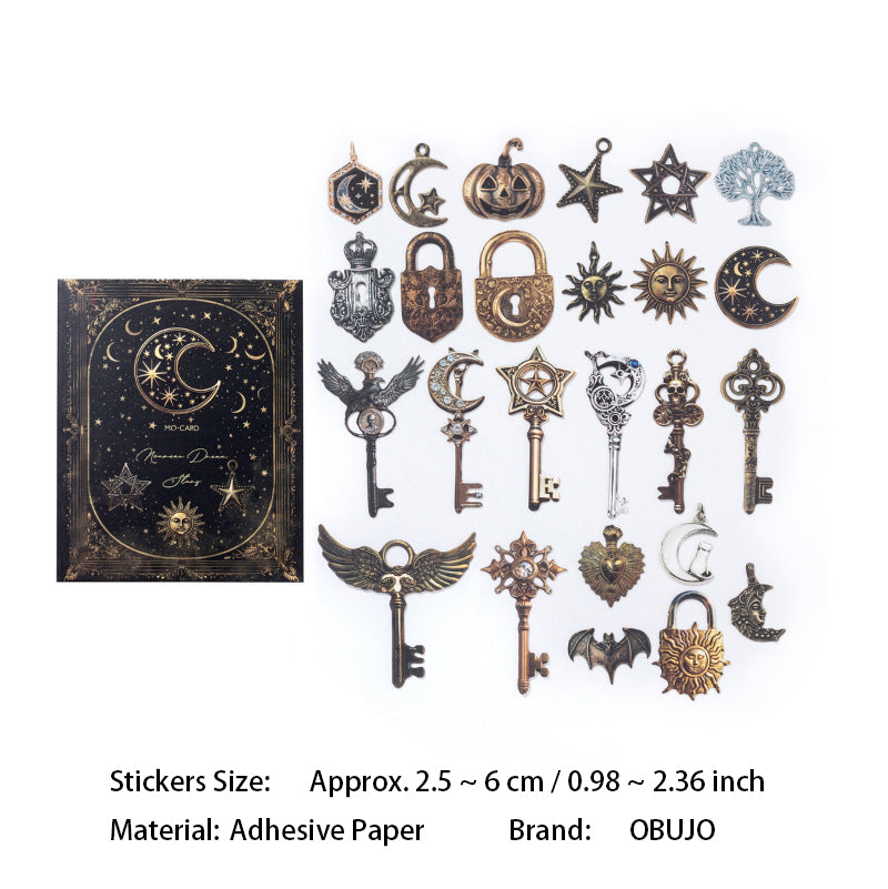 25 Pcs Vintage Key Themed Stickers SMMMB