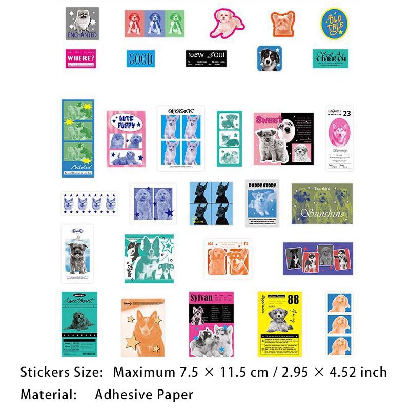30 Pcs Creative Journal Stickers GTRD