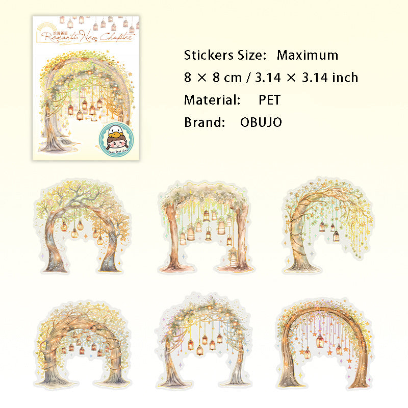 6 Pcs Romance Arch PET Stickers LMXP