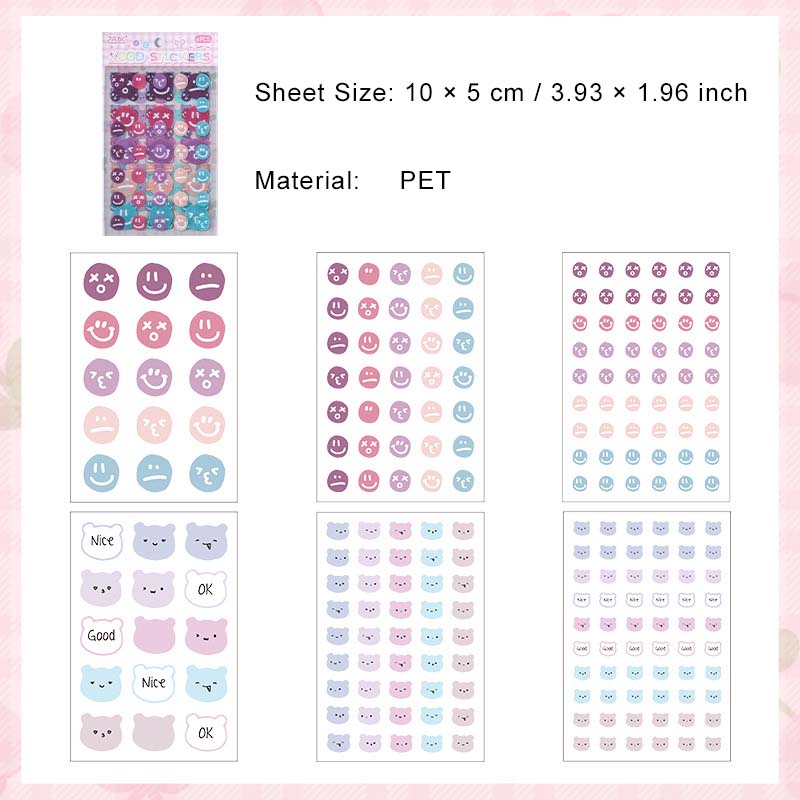 6 Sheets Emoji Star Planner Stickers TMBQ
