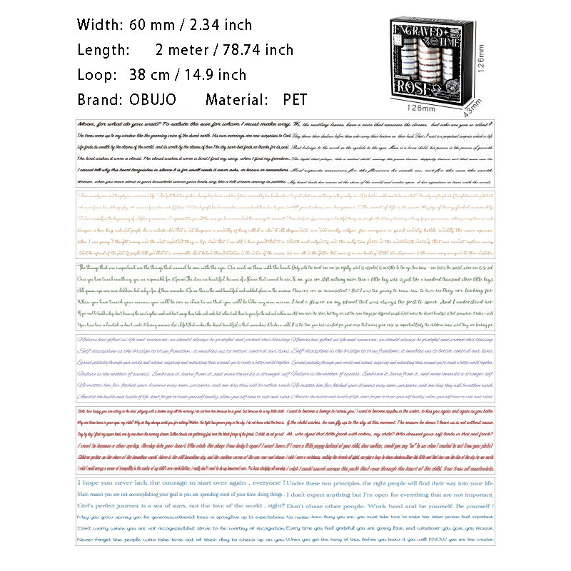 6 Rolls Quote Theme PET Tapes Set MKSG