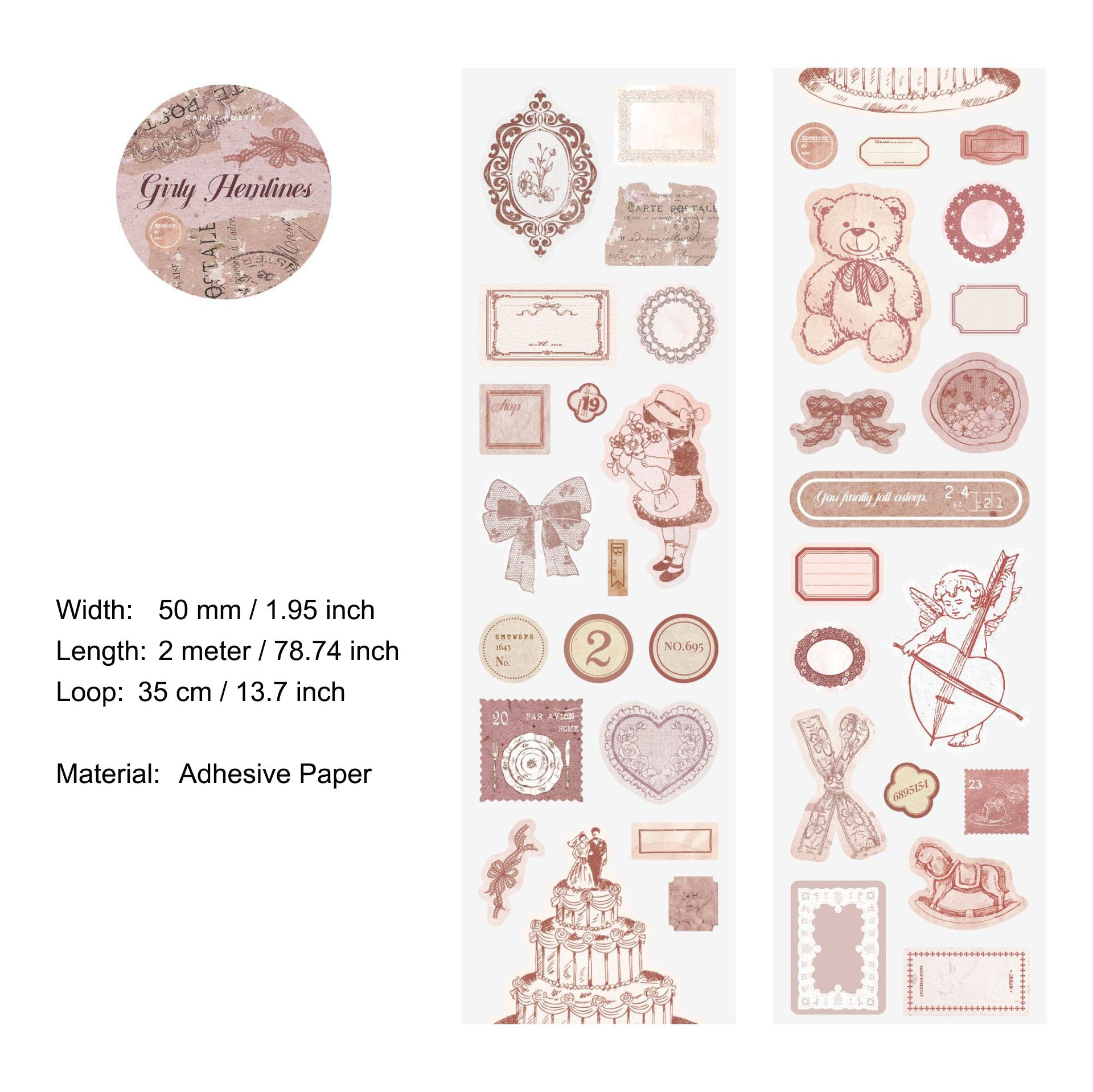 1 Roll Vintage Sticker Tape JSJWY