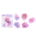 10 Pcs Holographic Silver Alcohol Ink PET Stickers - Butterfly