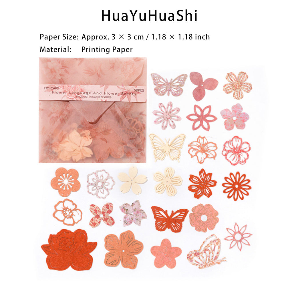 50 Pcs Cutout Flowers Paper XHHY