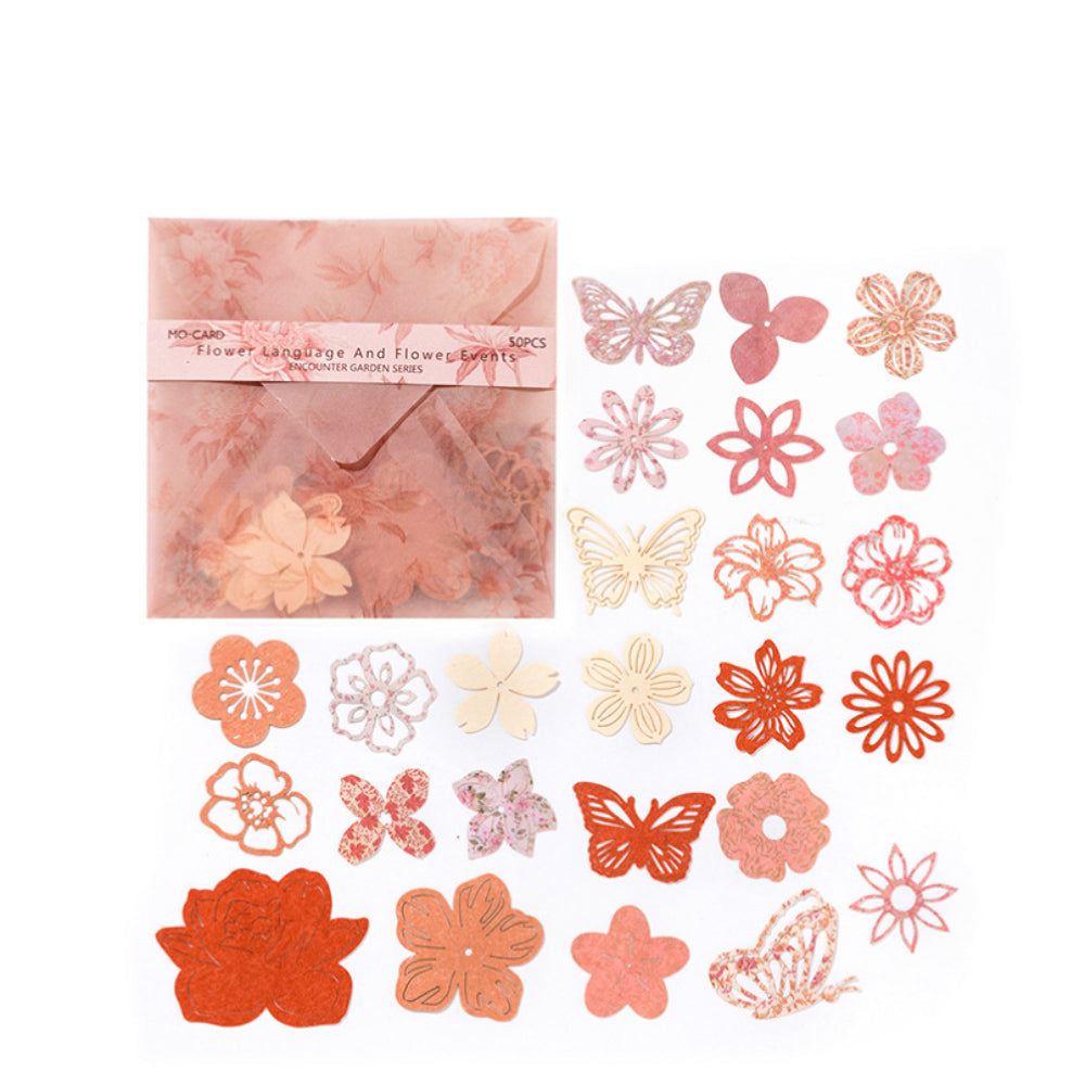 50 Pcs Cutout Paper Flowers XHHY