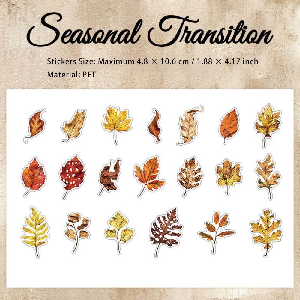 40 Pcs Seasonal Botanical PET Stickers SJGD