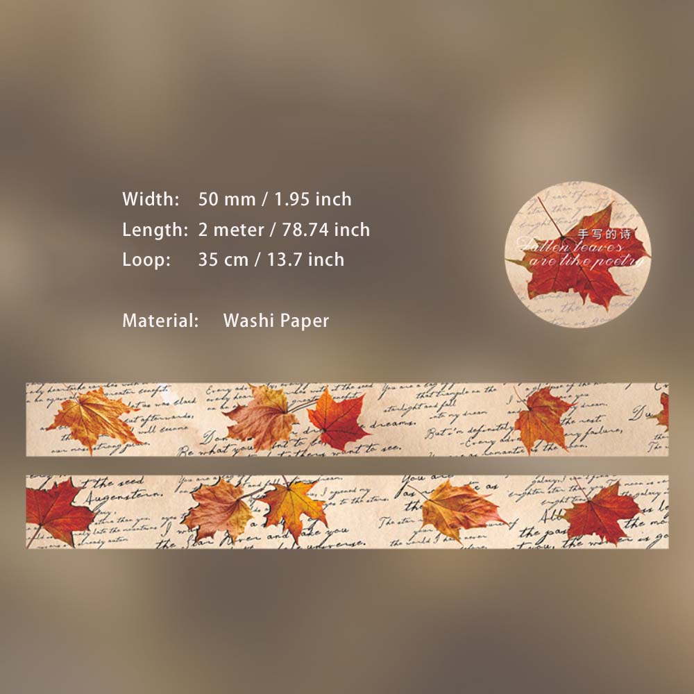 1 Roll Maple Poetry Vintage Washi Tape YYSP