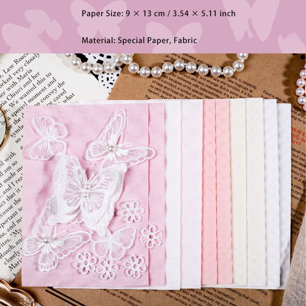 21 Sheets Embossed Paper and Lace Flowers CBXL