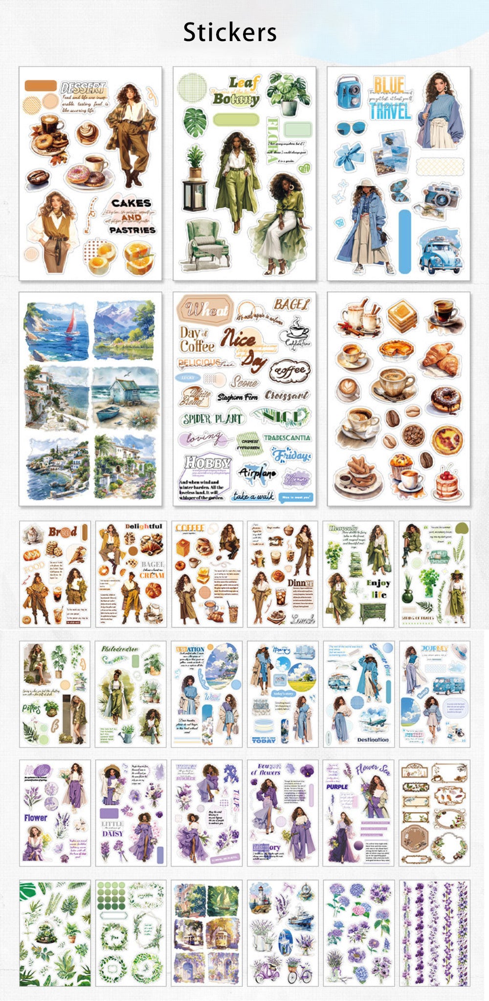 50 Sheets Vintage Scrapbook Paper and Stickers Book QYSG
