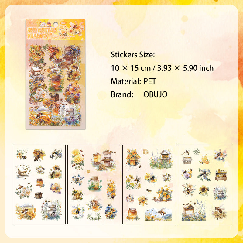 6 Sheets Floral Lifestyle PET Stickers YYQF