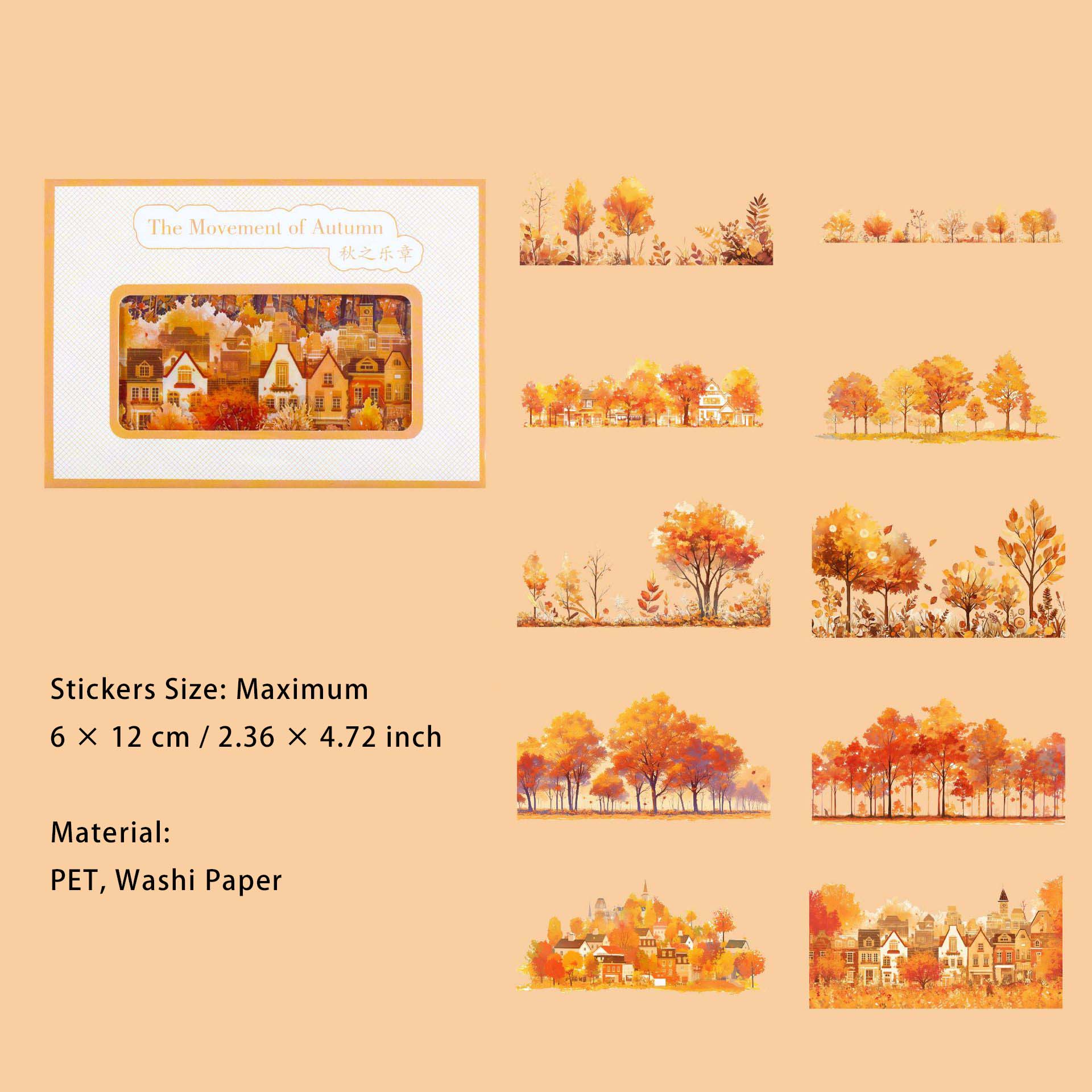 20 Pcs Seasonal PET Stickers SJWY