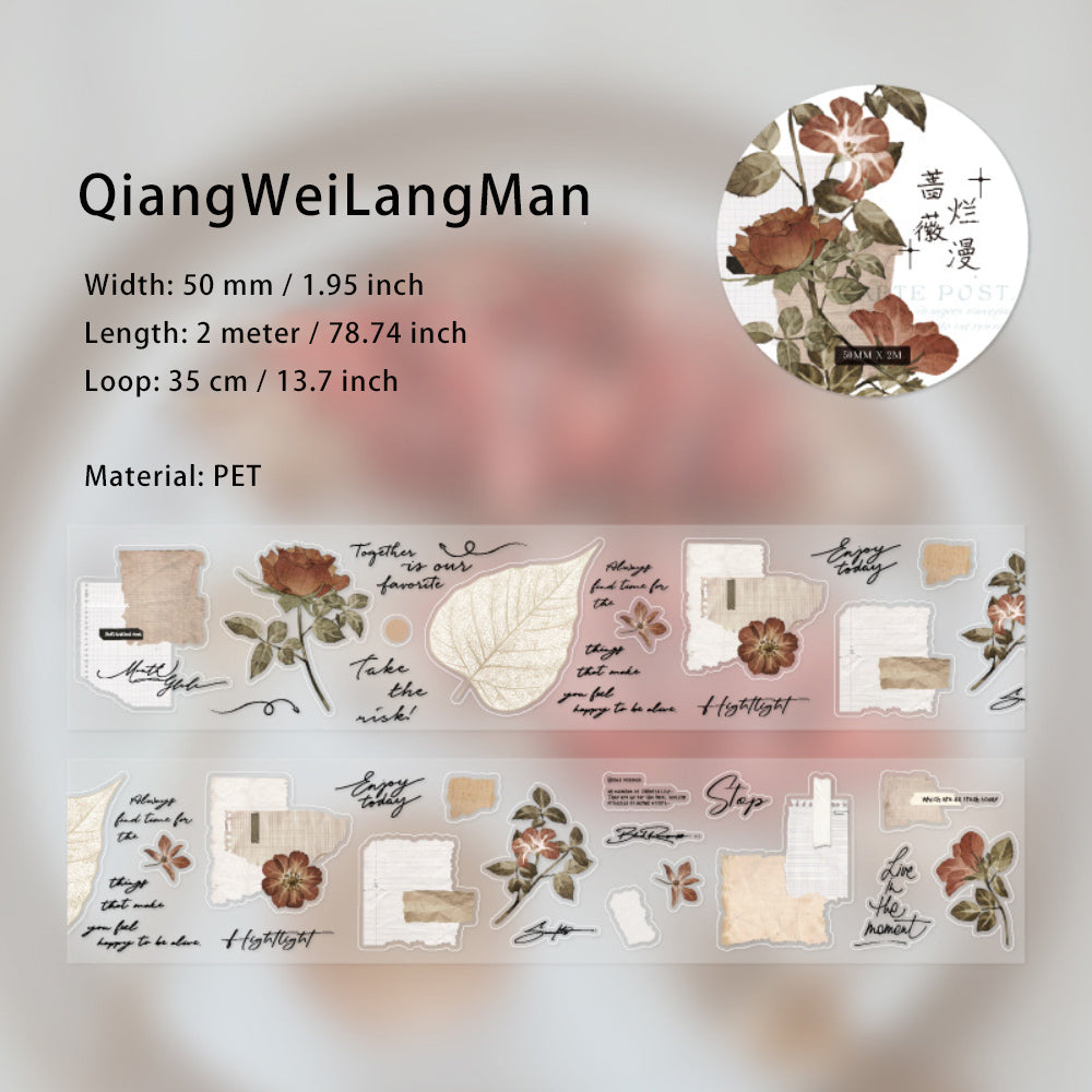 1 Roll Die-cut Journal PET Stickers Tape