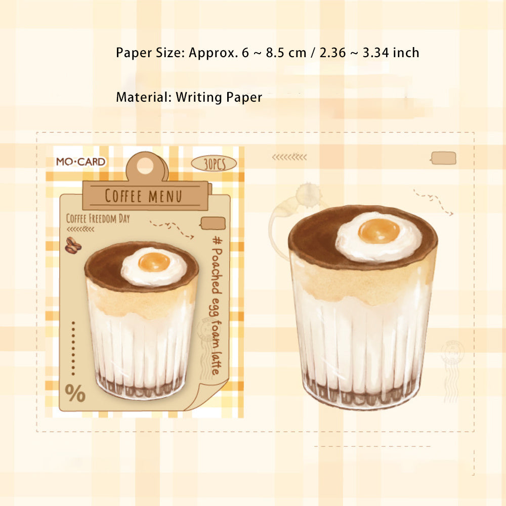 30 Sheets Coffee Shaped Notepad Paper KFZYR