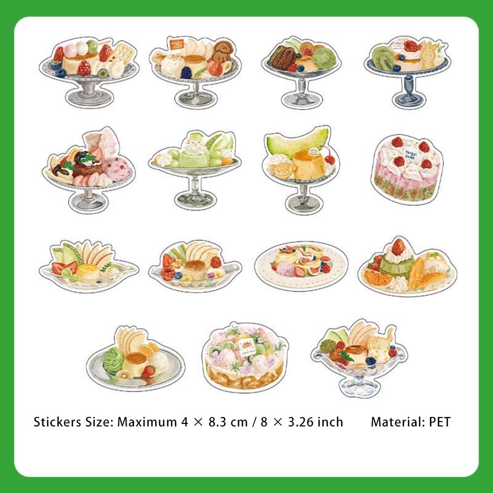 15 Pcs Dessert PET Stickers ZHCD