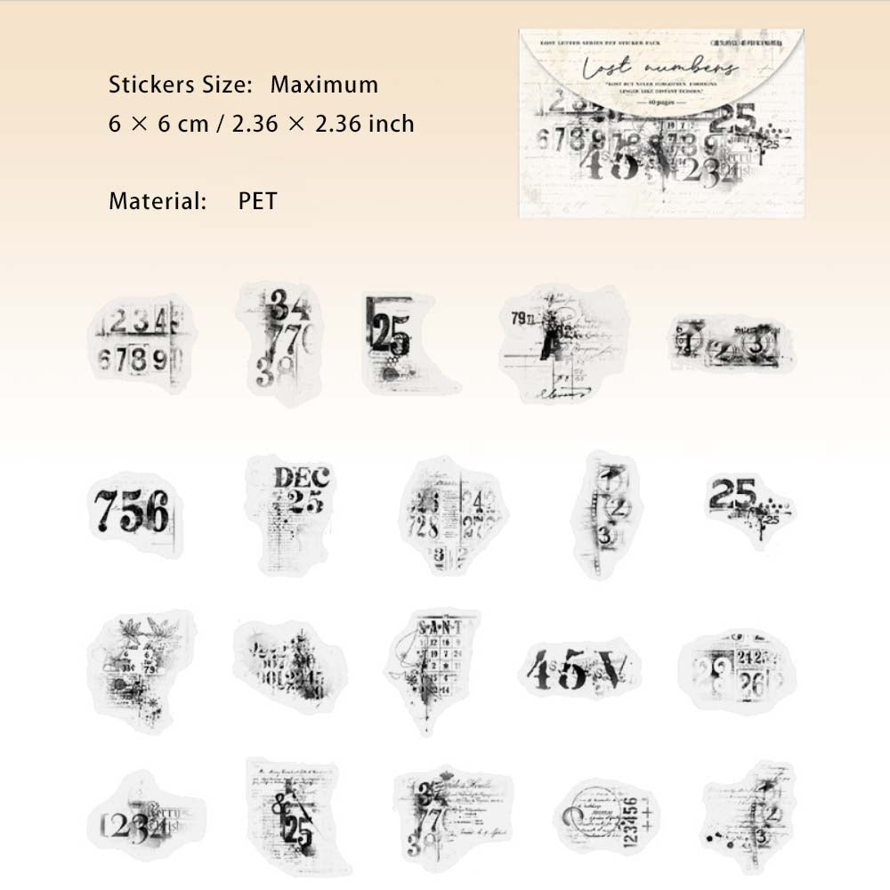40 Pcs Vintage PET Stickers YSDX