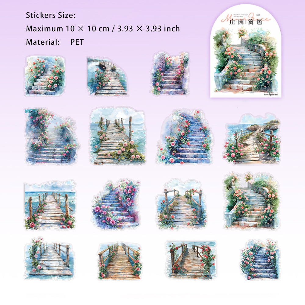 15 Pcs Garden Themed PET Stickers ZYLB