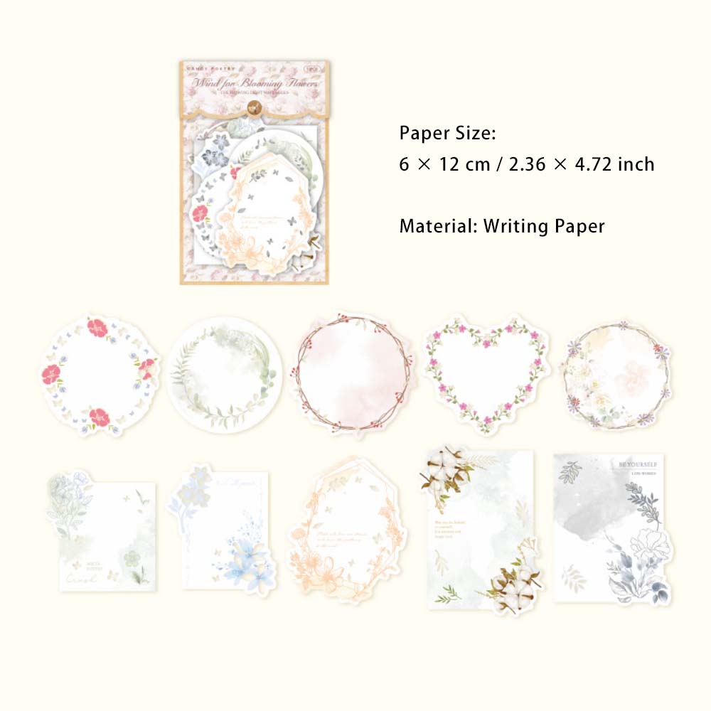 10 Sheets Cutout Floral Scrapbook Paper LGWY