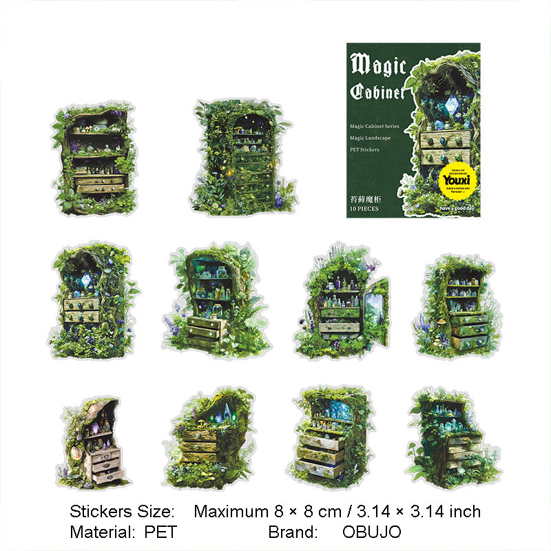 10 Pcs Magic Shelf PET Stickers MFGZ