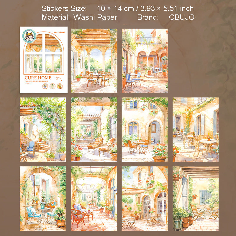 10 Pcs Live Theme Washi Stickers ZYXJ