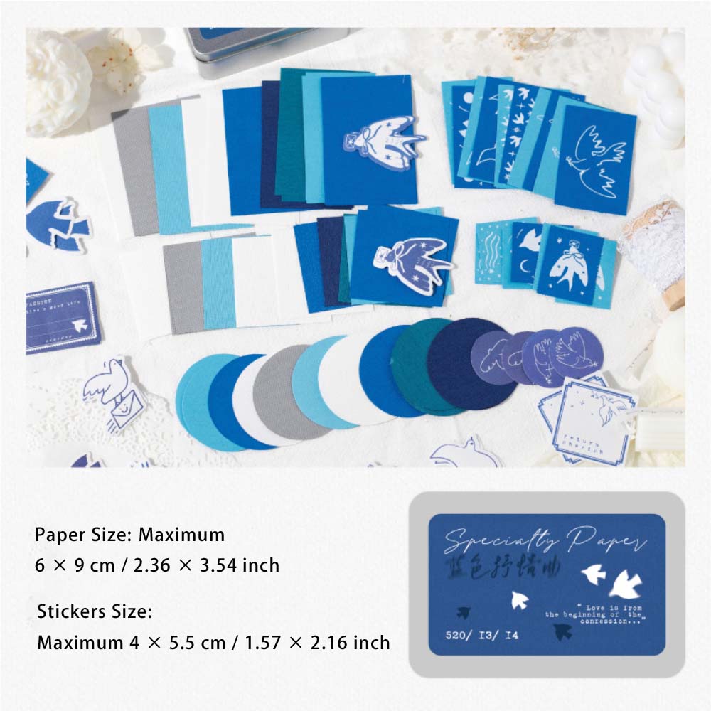 110 Pcs Colored Scrapbook Paper and Stickers Kit XYCSK